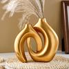 Nordic Modern Hollow Flower Vase Set of 2 Plastic for Living Room Decor Contemporary Home Accessories