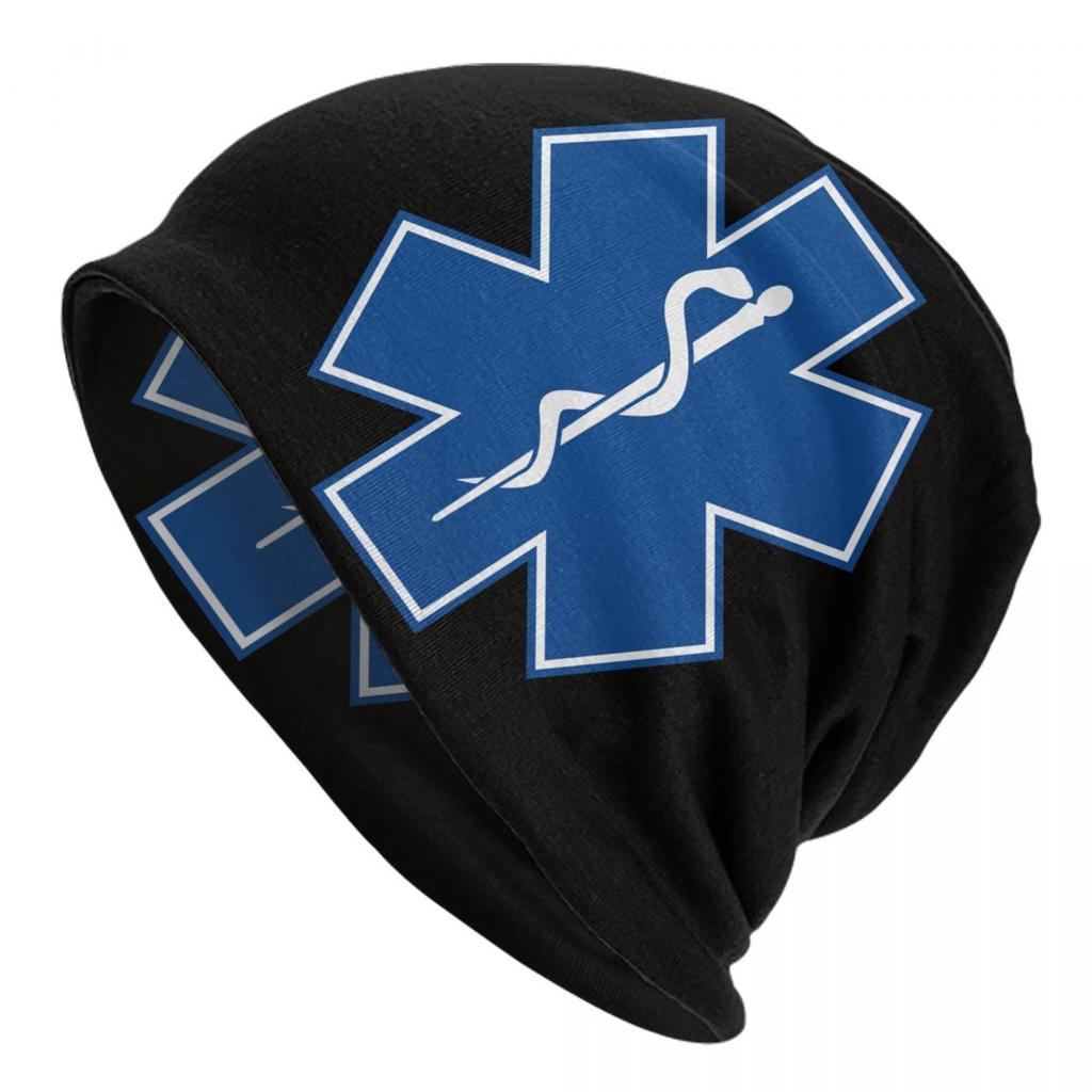 Custom Emt Star Of Life Logo Beanie Cap Winter Bonnet Knitted Hats Hip Hop Outdoor Paramedic Health Care Skullies Beanies Hats