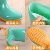 High rain boots rain shoes women's adult water shoes non-slip beef tendon sole fleece thermal overshoes rubber shoes wear-resistant work winter