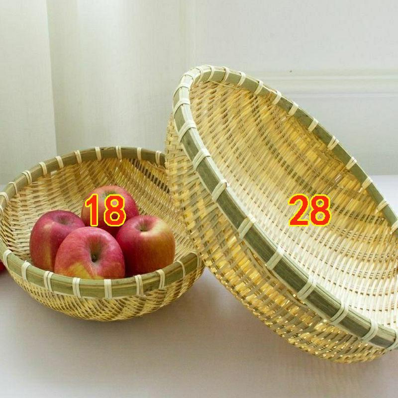 Handwoven Bamboo Winnowing and Storage Basket – Round Basket for Steamed Buns, Fruits, Vegetables, and Draining.