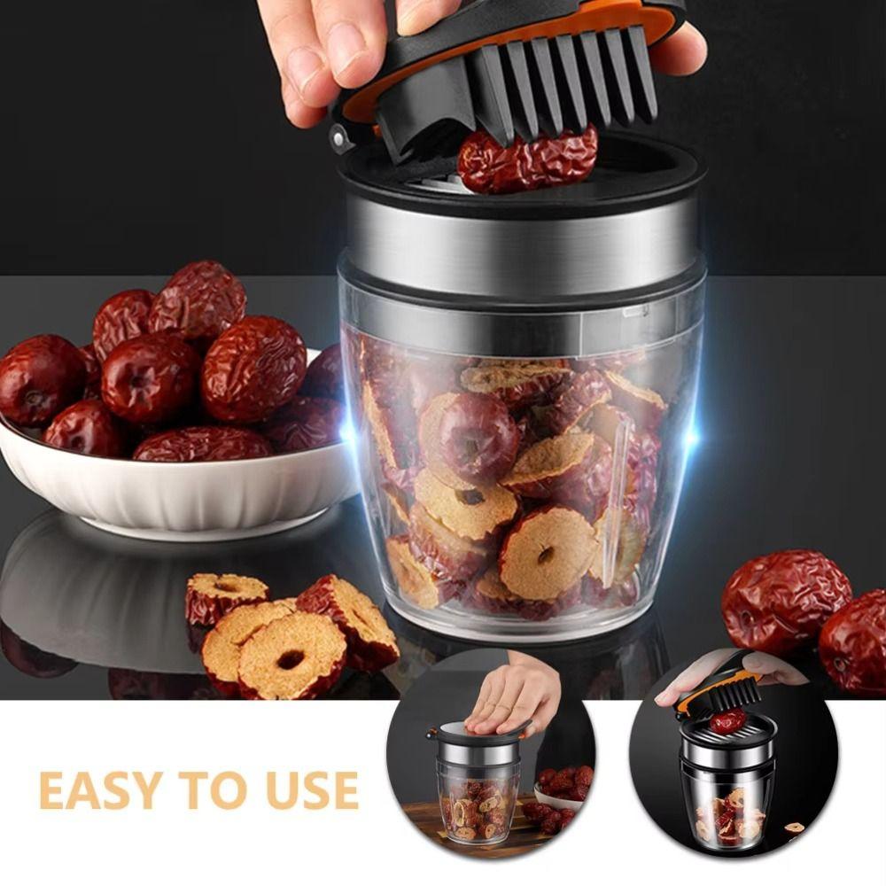 Press Type Strawberry Cutter 304 Stainless Steel Vegetable Chopper Red Dates Slicer  Kitchen Gadget