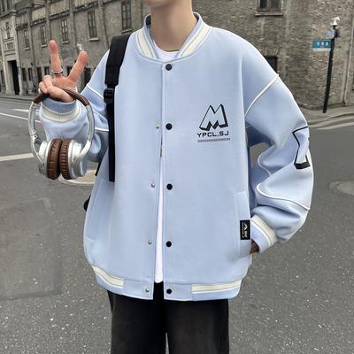 Autumn Jacket, Male Middle School Student Baseball Uniform, Hong Kong Style Loose Versatile Top, Teenager Trendy Jacket