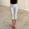VIONA Pantalones Capri Casuales para Mujer con Lunares Blancos Cintura Alta Moda Pantalones para el Viaje Diario Nuevos Pantalones Capri de Verano para Mujer