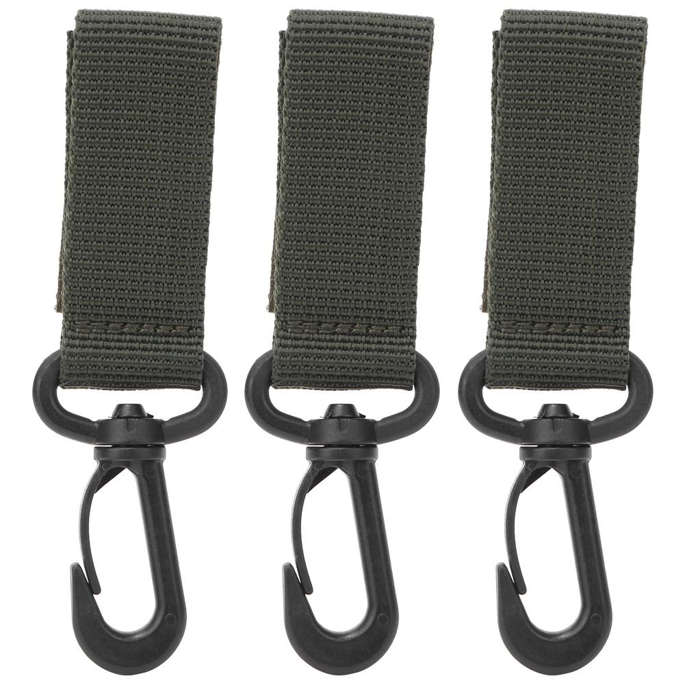 

3Pcs Outdoor Supply 360 Degree Rotation Webbing Buckle Key Chain Belt Hookarmy green