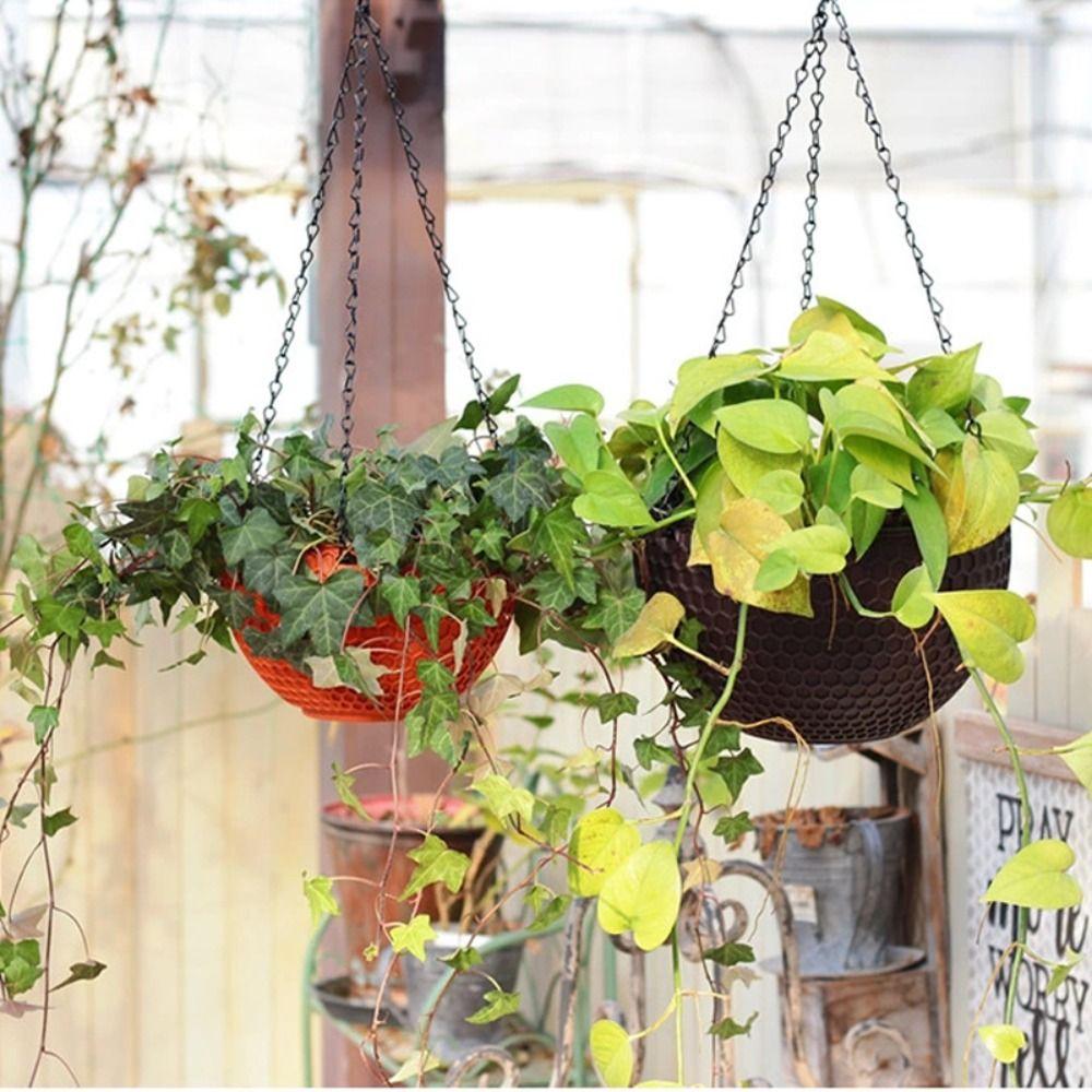 Hydroponic Honeycomb Hanging Flower Pot With Drainer and Hanging Chain Plant Pot  Indoor