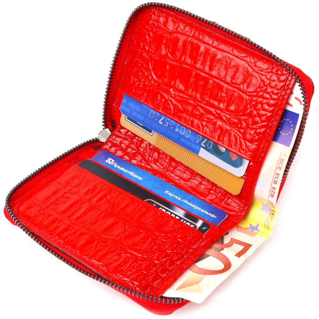 Original Women's Purse Made of Genuine Textured Leather CANPELLINI Wallet 21489 Red