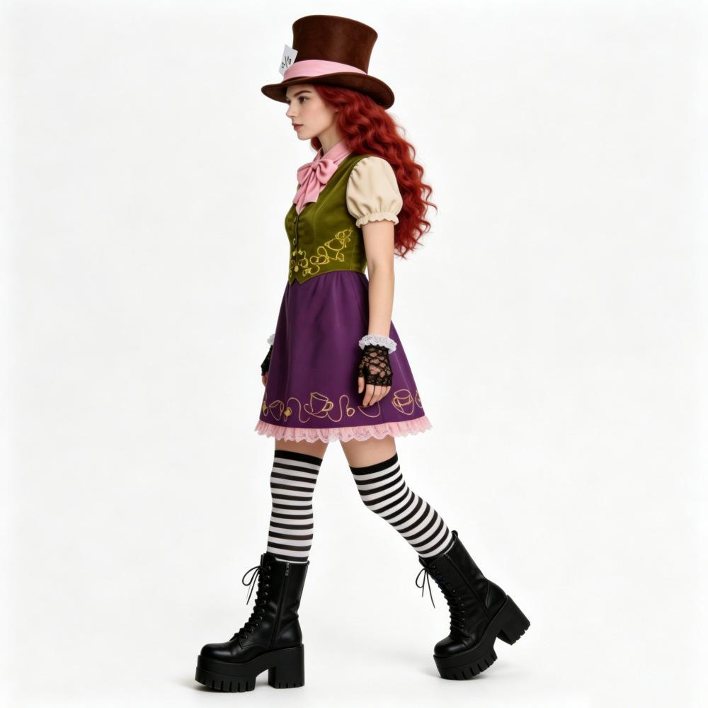 Kostýmy Alenka v říši divů Šílený kloboučník Sada šatů Halloweenská orgie Party Cosplay kostýmy