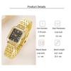 Fashionable and Luxurious All-match Rectangular Dial Alloy Quartz Watch for Women, Suitable for Daily Wear, Christmas Gifts