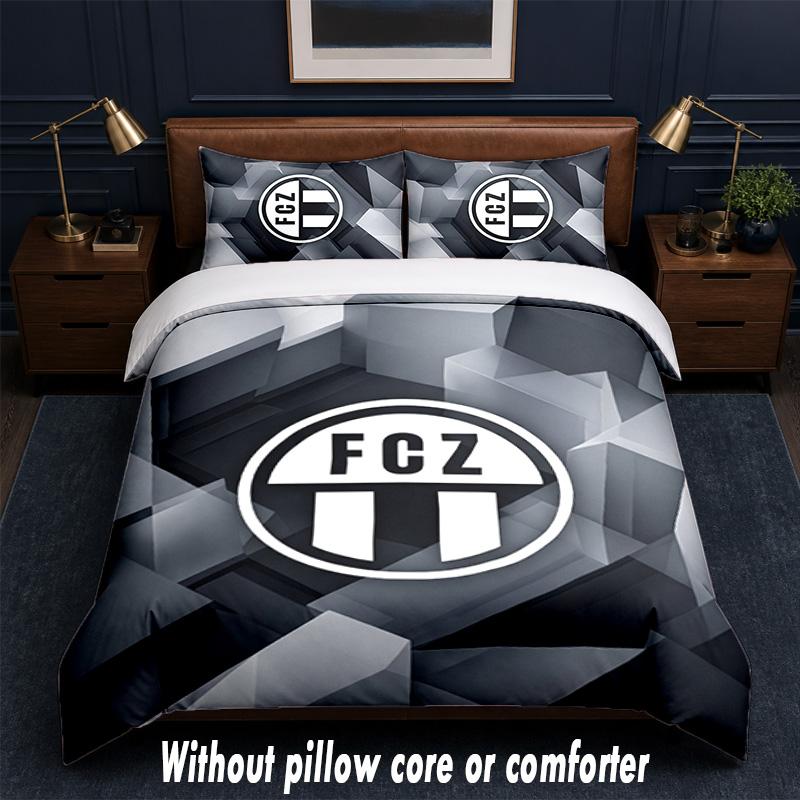 FC Zürich Design Bed Bedding Set 1 Duvet Cover + 2 Pillowcases Soft Breathable Household Bed Linens
