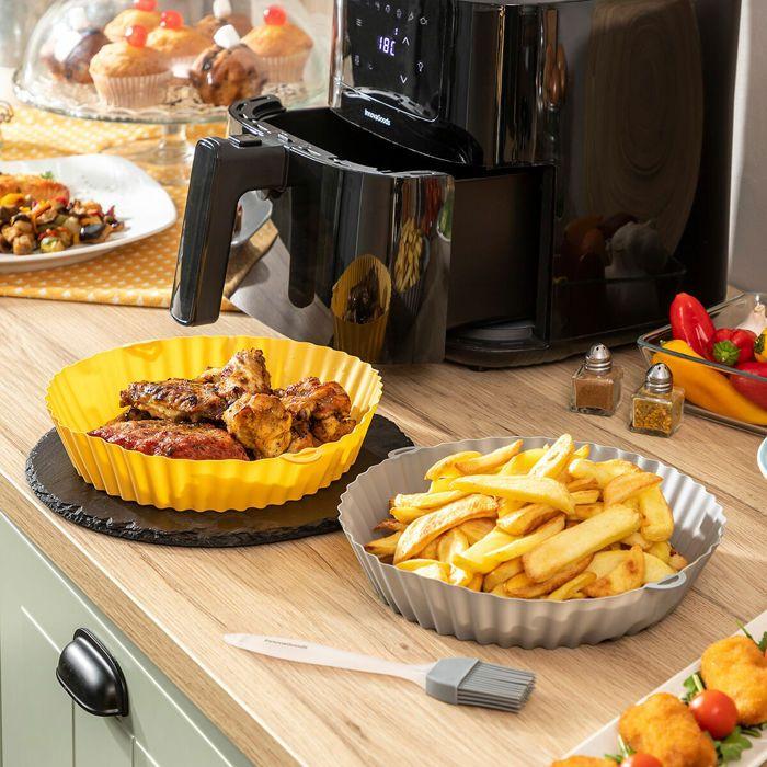 Paniers silicone pour friteuse à air - INNOVAGOODS - Mollicon (4 pièces) - Avec poignées - Anti-adhérent - Compatible micro-ondes