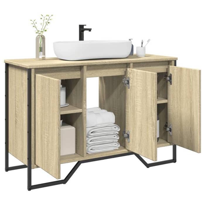 VidaXL Armoire lavabo de salle de bain chêne sonoma 91x35x60 cm, placard lavabo de salle de bain, meubles de salle de bain, 848660