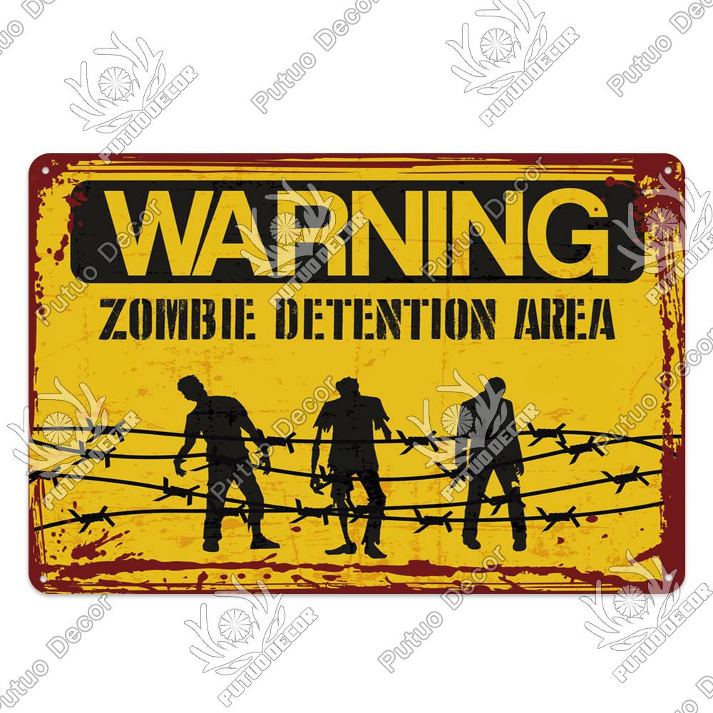Decor Zombie Vintage Tin Sign Plaque Metal Plate Retro Posters Wall Decor for Bar Pub Club Man Cave Art Painting