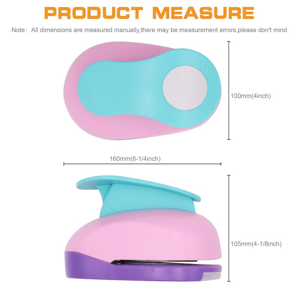 Jeemiter 3 Inch Circle Hole Punch Craft Lever Punch Handmade Paper Punch Candy Color by Random, 3 Inch Circle Cutter
