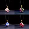 Natural Crystal Glass Pendant With Gold Edges For Jewelry Making And Personal Accessories