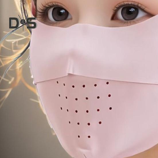 Gesichtsschutz, nahtlos, atmungsaktiv, mit Löchern, Sonnenschutz, 3D-Gesichtsschutz im schlanken Design, UPF 50, atmungsaktiver Gesichtsschutz aus Eisseidengewebe