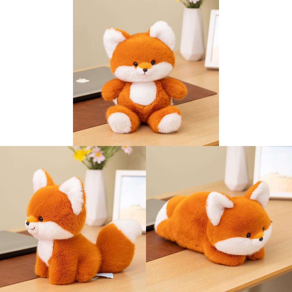 Cute Fox Plush Toy Desk Companion With Soft Pp Cotton For Office Decor And Gift