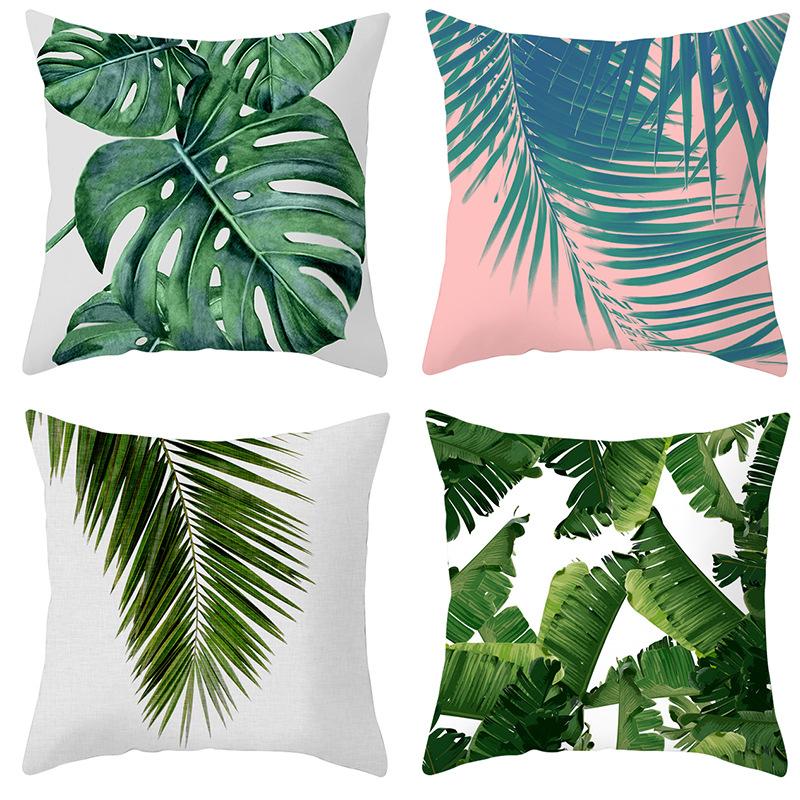 Ins Plant Series Pillow Cover Palm Leaf Sunset Leisure Sofa Home Decoration Pillow Cushion Cover