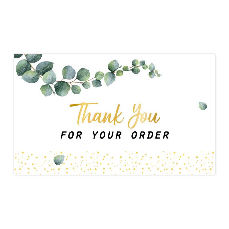 Black Thank You Greeting Cards, 50 Sheets/Pack