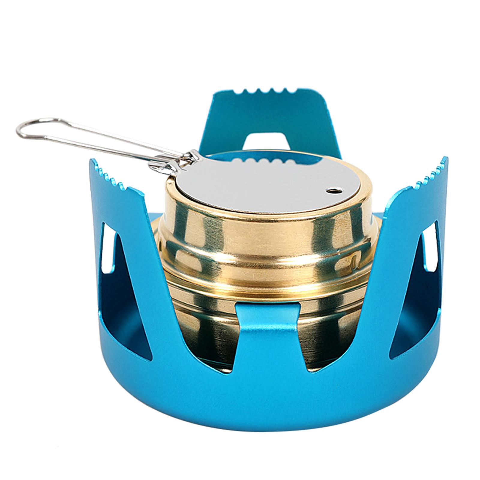 

Мини-спиртовая плита с кронштейном, легкая горелка для альпинизма, кемпинга, пешего туризма, рыбалки синий