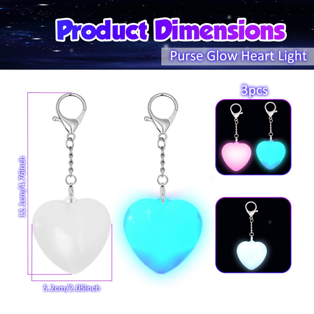 2/3/4Pcs Purse Heart LED Light Handbag Lamp Sensor Activated Portable Automatic Illumination Bag Light for Women Mother Friends
