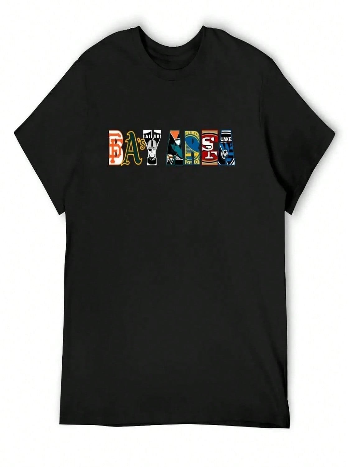 Bay Area Logo T-Shirt Sweat Man T Shirt Valentines Clothes Plain Men s T-Shirts S разноцветный