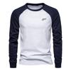 TrendHub 100% Cotton Long Sleeve Men's T-shirt Solid Color Letter Print Casual T Shirts for Men New Spring Tops Tee Men Clothing
