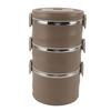 Stackable Lunch Box 304 Stainless Steel 3 Layers Leakage Proof Round Insulated Food Container for Work School Travel