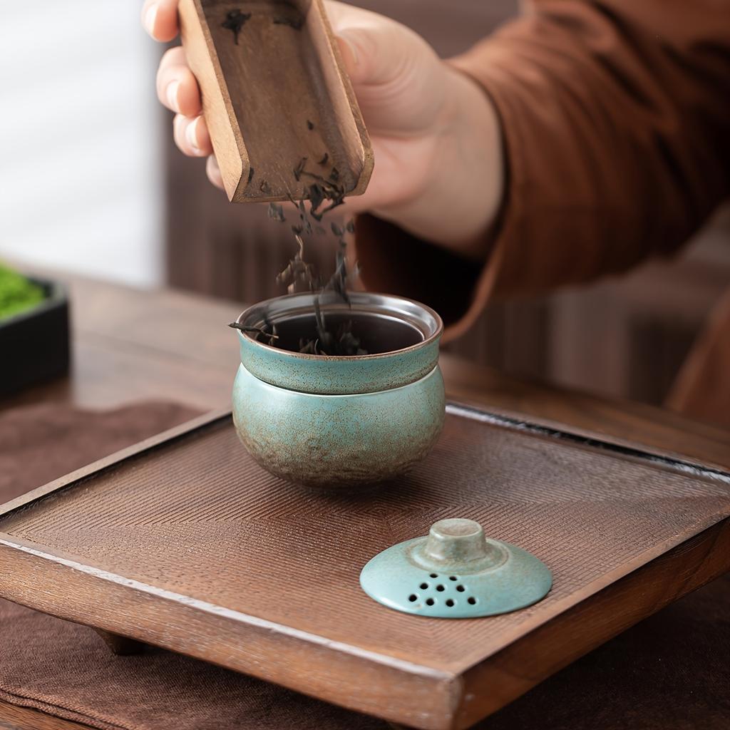 Miniature Camping Tea Set - Unbreakable Ceramic Solo Cup w/ Travel Case | Ultra-Light, Backpacking Gear, Portable Brewing Kit