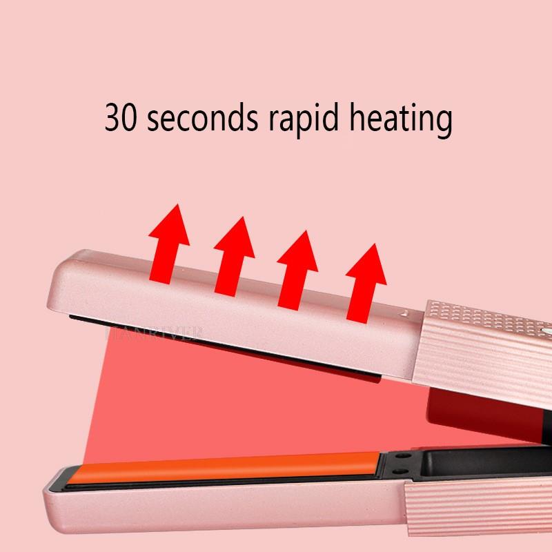 New Hair Curling Iron Mini Hair Straightener USB Recharge Wireless Ceramic Styling Tool Curler Flat Dry Straightener