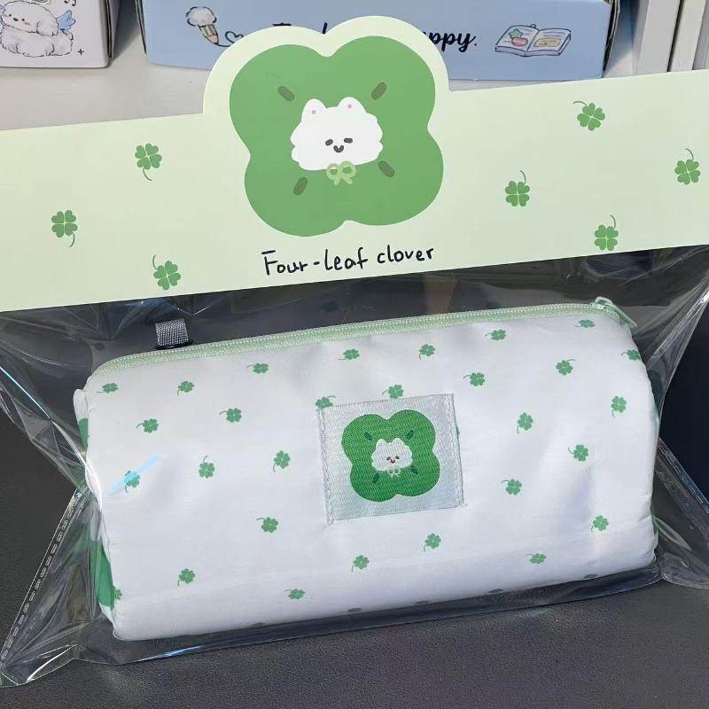 1 Stück Große Kapazität Niedlicher Kosmetik- und Schreibwaren-Organizer Klee Kätzchen Federmäppchen Für Schule Büro Reiseaufbewahrung