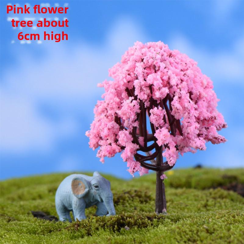 Mini Cherry Blossom Bonsai: Artificial Green Plant Decoration for Micro Landscapes.