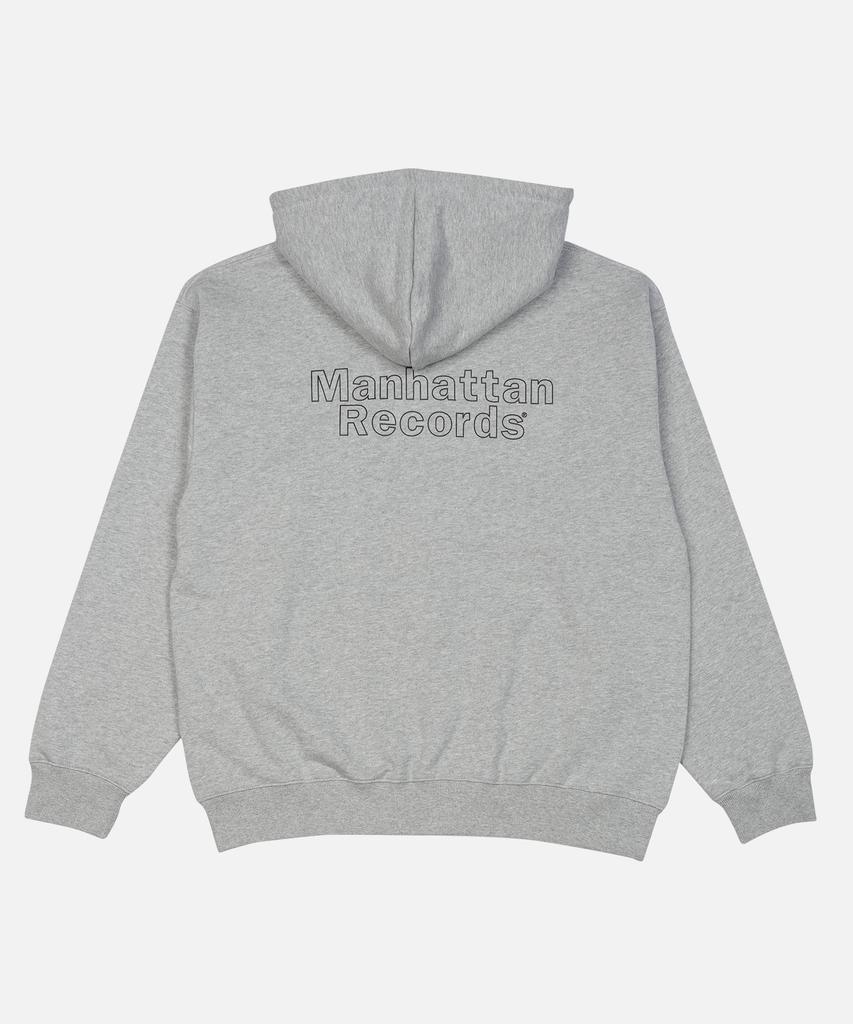 Manhattan Records Mr Line Logo Zip Up Hoodie - Gray