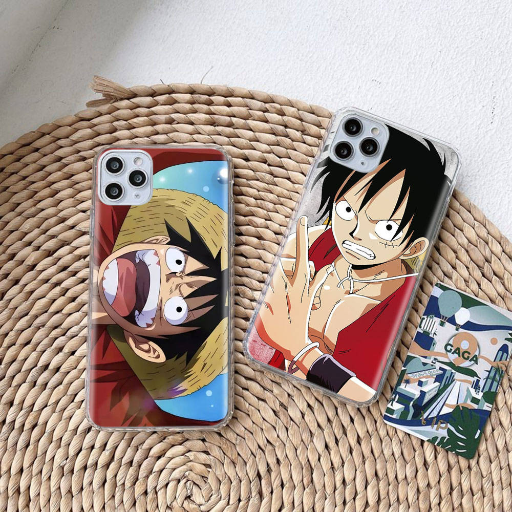DT28 One Piece Luffy-deksel for Samsung A04 A14 A23 A34 A54 M23 M33 M52 M53 Realme 10 9 C30S C35 C55 VIVO Y02S Y21 Y33S Y51 X80 Pro Gjennomsiktig deksel