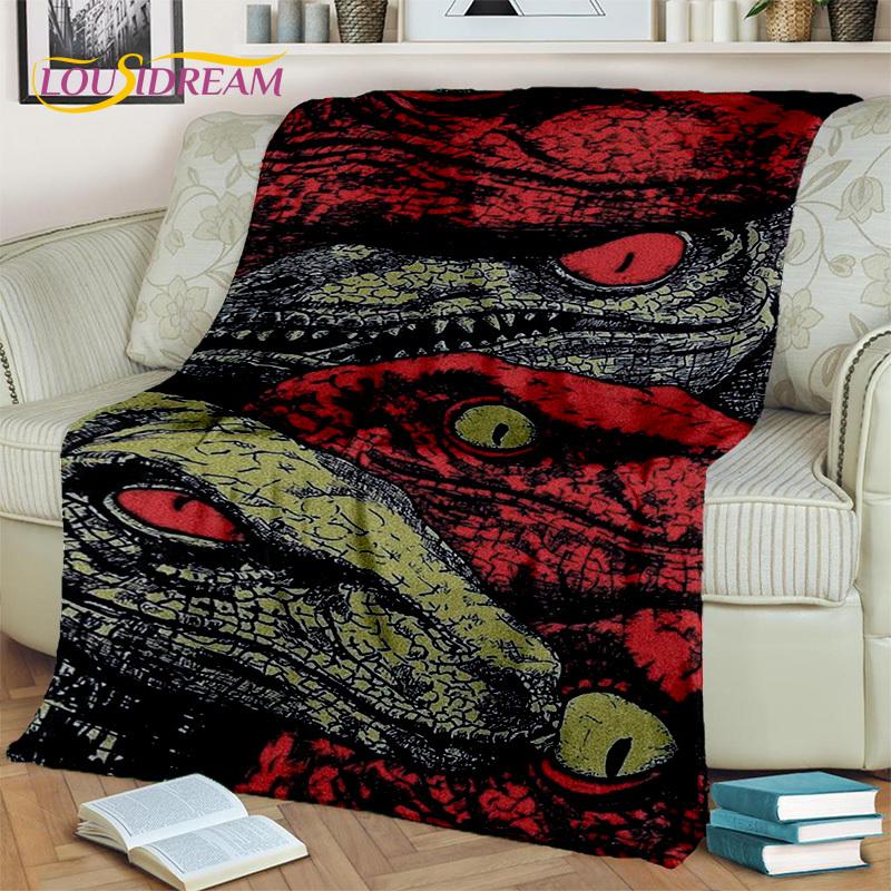 Jurassic Park Dinosaur 3D Cartoon Blanket,Flannel Throw Blanket for Home Bedroom Bed Sofa Picnic Office Hiking Leisure Nap Gift