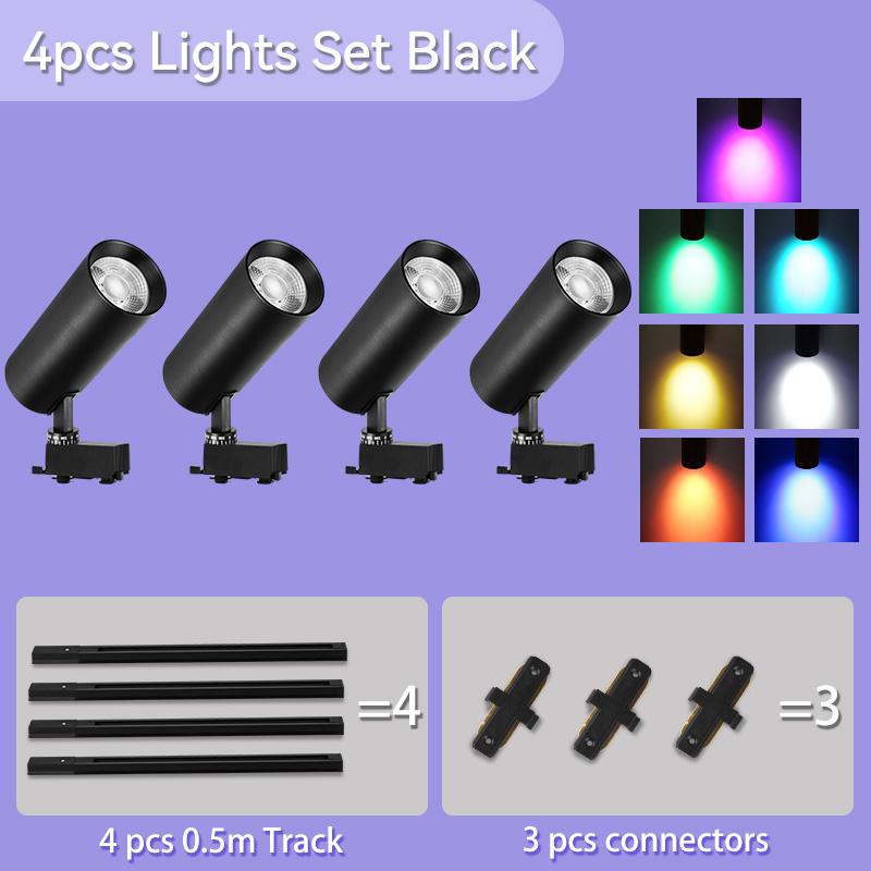 Track Light LED RGB Color Set Stage Lighting Fixture Lamps 220V Rail Ceiling Spot Led Disco Lights Decoration Bedroom Track Lamp