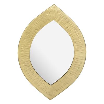 Miroir Marteau Dans Un Cadre Métallique, Doré Vieilli, En Forme d'Œil
