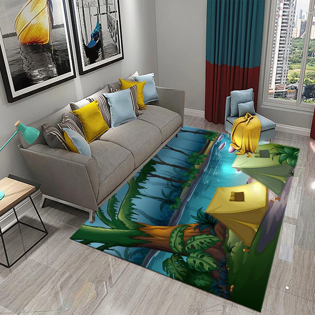 Kids Cartoon Carpet Colorful Graffiti Rug Teens Street Hip Hop Rectangle Area Rugs Bedroom Mats Flat Mat Living Room Door Mat