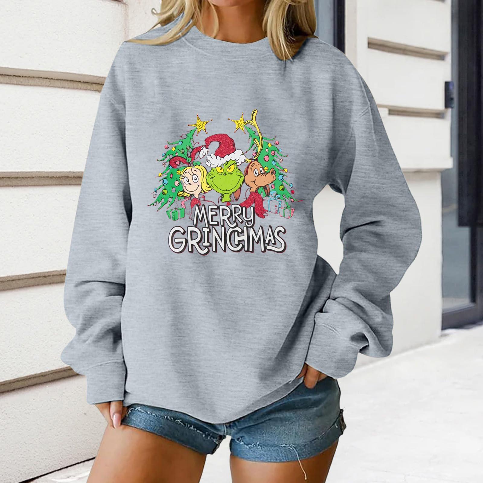 

Женский свободный удобный повседневный модный свитшот с круглым вырезом и длинными рукавами с принтом персонажей XXL