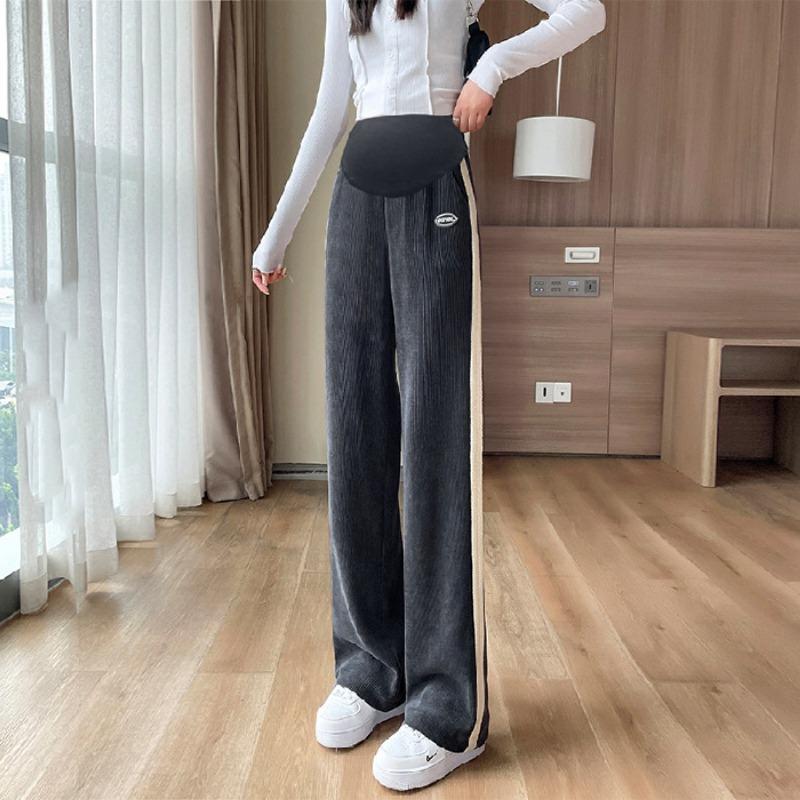 

Брюки для беременных весенние, осенние и зимние брюки для верхней одежды из европейского хлопка с ворсом, прямые, тонкие и драпирующиеся, повседневные брюки, дети могут носить на улице 2XL темно-серого