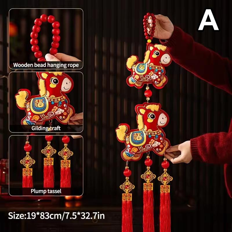 2026 New Year Hanging Ornament Lunar New Year Decoration Horse Year Door Tassel Pendant Chinese Spring Festival Tet Tecoration