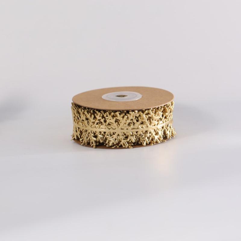 

Imitation Leather, Gold Silver, Snowflake Ribbon, Lace, Small Roll, Christmas Decoration, Ultrasonic Embossing, Ribbon, Party Decoration Pack of 1