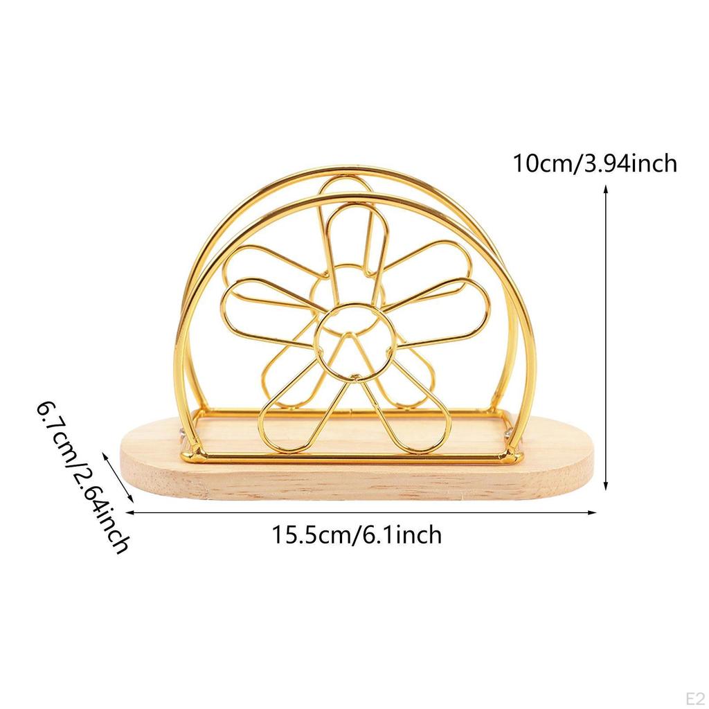 Kreativer Schreibtisch-Serviettenhalter mit Holzsockel für Zuhause und Küche