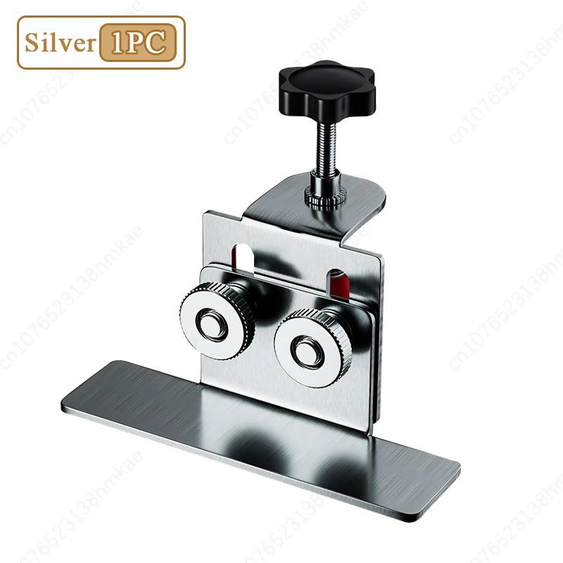 1-8PCS Cabinet Door Mounting Fixture Adjustable Cabinet Door Mounting Locator Household Stainless Steel Mounting Bracket