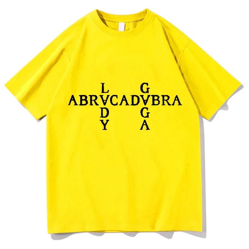 2025 Lady Gaga Abracadabra T-shirty Moda Bawełniana Koszulka dla Mężczyzn i Kobiet Vintage Odzież Unisex Lato Bawełniane Topy
