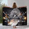 CS GO Counter Strike Game Flannel Blanket,Ultra Soft Warm Plush Throw for Home Bedroom Bed Sofa Cover Office Camping Picnic gift