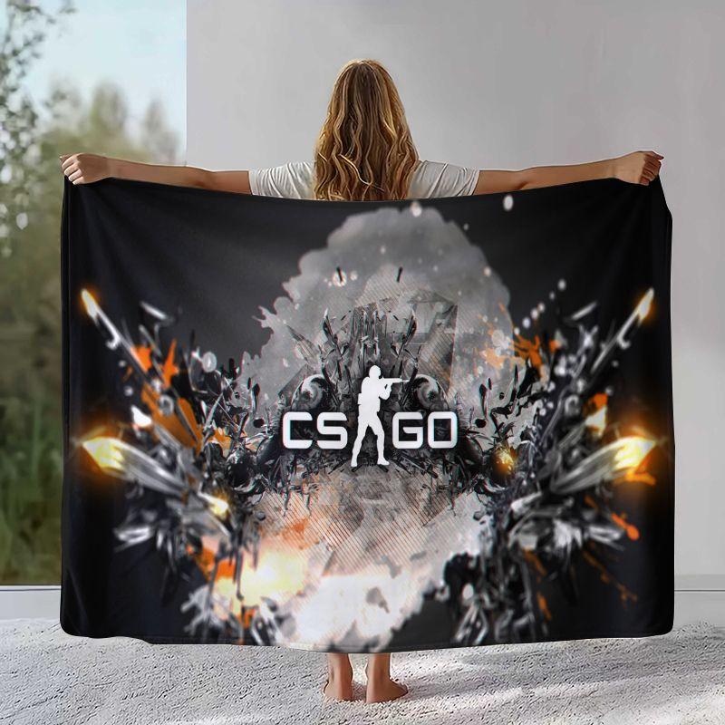 CS GO Counter Strike Game Flannel Blanket,Ultra Soft Warm Plush Throw for Home Bedroom Bed Sofa Cover Office Camping Picnic gift