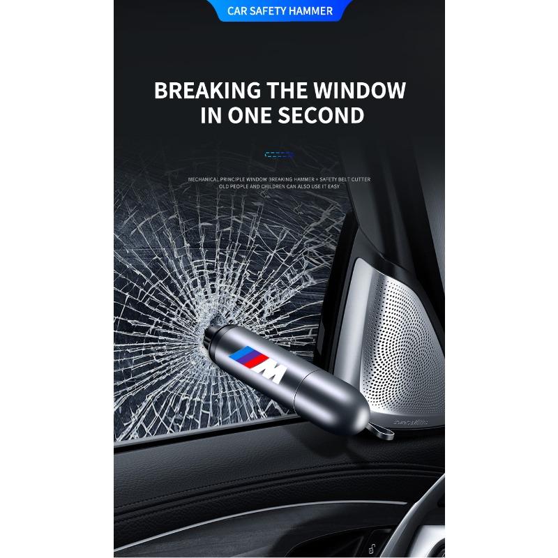 Młotek bezpieczeństwa samochodowego Narzędzie do wybijania szyb w nagłych wypadkach Przecinak do pasów bezpieczeństwa Dla BMW M E34 E36 E60 E90 E46 E39 E70 F10 F20 F30 X5 X6 X1 M3 M5 M6 E71 F01 F87