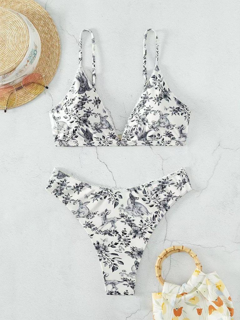 European and American Animal Print Sexy Two-Piece Bikini Set for Women - Trendy Fashion Swimwear