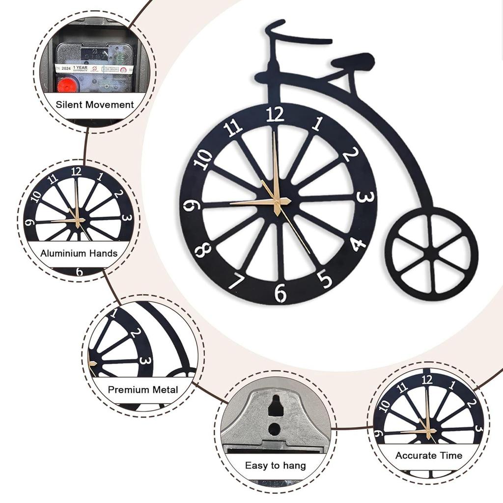 Ceas de Perete Metalic Analogic pentru Decorarea Casei | Ceasuri de Perete Decorative Ciclice pentru Living Stilate | Ceas de Perete de Designer