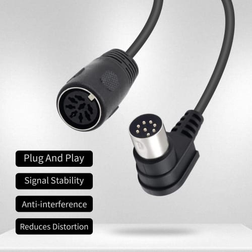 Poyiccot DIN 8-Pin Cable, DIN 8-Pin Male To Female Extension Cord, MIDI Extension Cable with S-Terminal Connectors for Speaker Cables, Compatible with